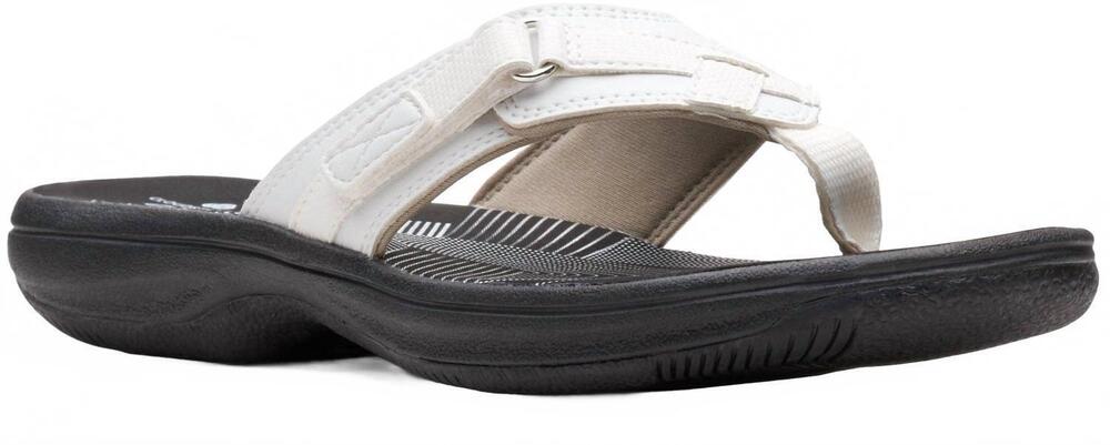 NEW CLARKS women's breeze sea sandals in white